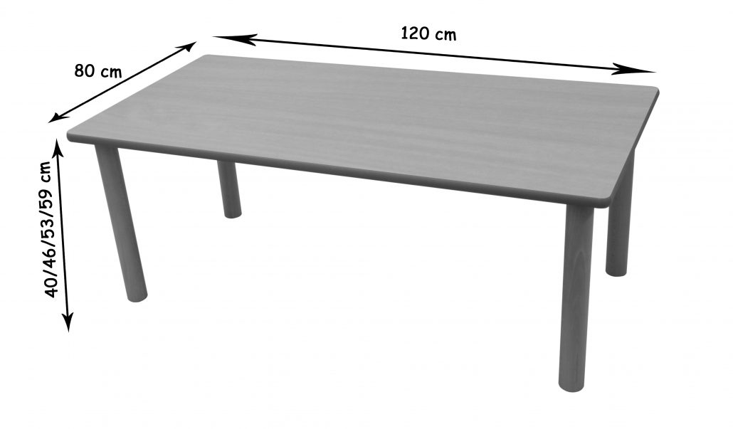 Original télex mínimo 600551.80 - Mesa rectangular 120 x 80 cm | Mobiliario Escolar | MOBeduc