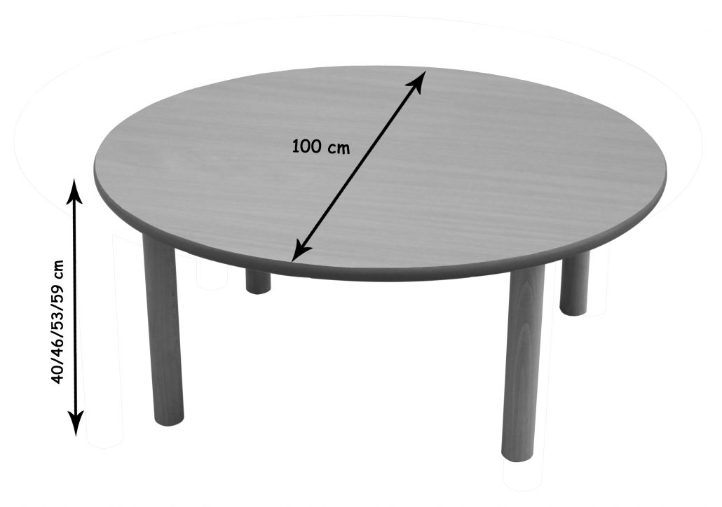 600554.100 - Mesa redonda, diámetro 100 cm, Mobiliario Escolar