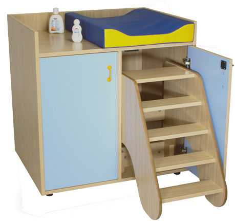 600708 - Mueble cambiador con escalera giratoria, Mobiliario Escolar