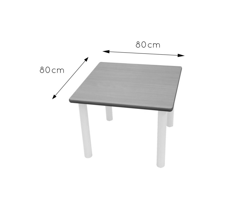 Mesa cuadrada 80x80 cm T0 alt. 40 cm - Material escolar