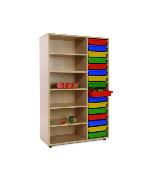 600318 - Mueble medio armario estantería cubetero, Mobiliario Escolar